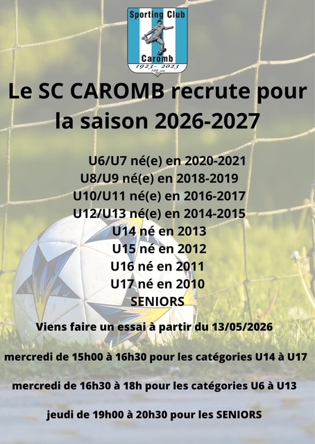 SAISON  2026/2027  Catégories d'Age