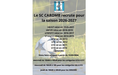 SAISON  2026/2027  Catégories d'Age
